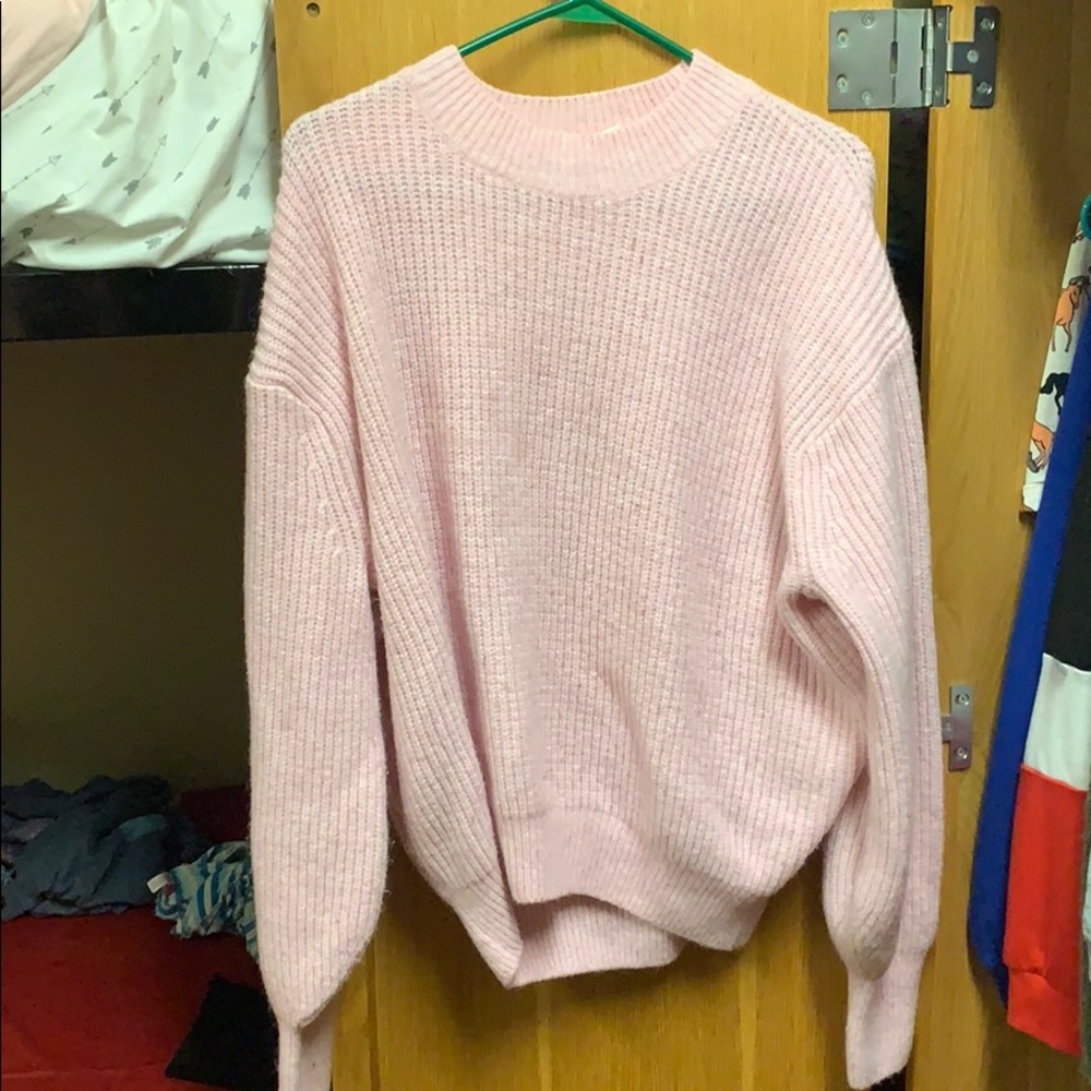 Pink cotton wooven pullover